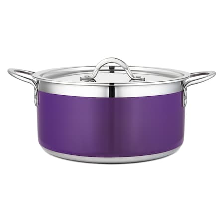 Bon Chef Country French 2 Pot W/Cover 10 1/8"Diax4 3/4"H 5 Qt 22 Oz - Purple 71303-CF2-P